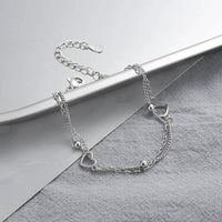 Pulseira Silver Duplo Amor Coração