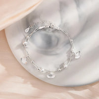 Pulseira Silver Duplo Amor Coração
