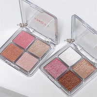 4 Cores Diamante Iluminador Paleta de Pó Glitter Contorno Facial Iluminar Maquiagem