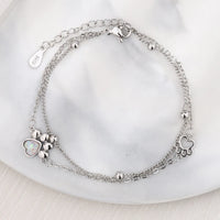 Pulseira Silver Duplo Amor Coração
