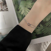 Pulseira Silver Duplo Amor Coração