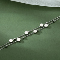 Pulseira Silver Duplo Amor Coração