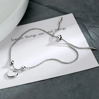 Pulseira Silver Duplo Amor Coração