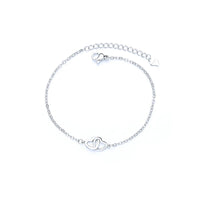 Pulseira Silver Duplo Amor Coração