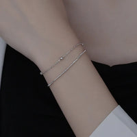 Pulseira Silver Duplo Amor Coração