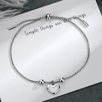 Pulseira Silver Duplo Amor Coração
