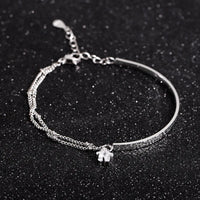 Pulseira Silver Duplo Amor Coração