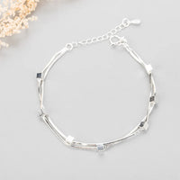 Pulseira Silver Duplo Amor Coração