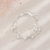 Pulseira Silver Duplo Amor Coração