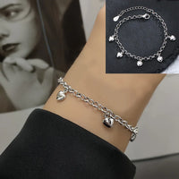 Pulseira Silver Duplo Amor Coração