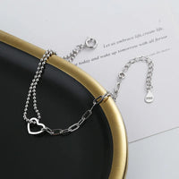 Pulseira Silver Duplo Amor Coração