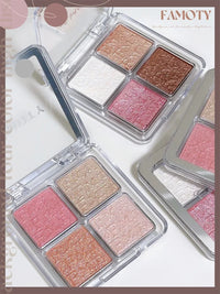 4 Cores Diamante Iluminador Paleta de Pó Glitter Contorno Facial Iluminar Maquiagem