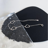 Pulseira Silver Duplo Amor Coração
