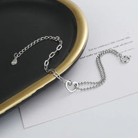 Pulseira Silver Duplo Amor Coração