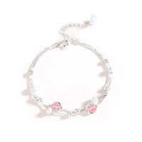 Pulseira Silver Duplo Amor Coração
