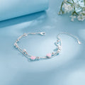 Pulseira Silver Duplo Amor Coração