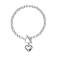 Pulseira Silver Duplo Amor Coração