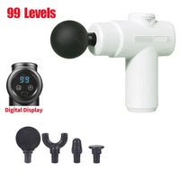 Mini 99 Níveis Fascia Gun Handheld Portable Massage Gun Vibração Display