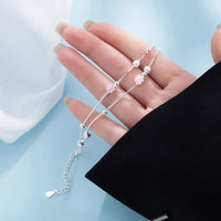 Pulseira Silver Duplo Amor Coração