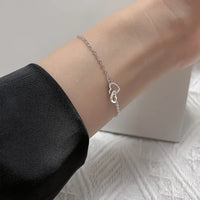 Pulseira Silver Duplo Amor Coração