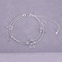 Pulseira Silver Duplo Amor Coração