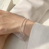 Pulseira Silver Duplo Amor Coração