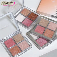 4 Cores Diamante Iluminador Paleta de Pó Glitter Contorno Facial Iluminar Maquiagem