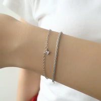 Pulseira Silver Duplo Amor Coração