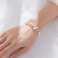 Pulseira Silver Duplo Amor Coração