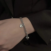Pulseira Silver Duplo Amor Coração