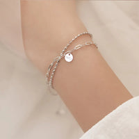 Pulseira Silver Duplo Amor Coração