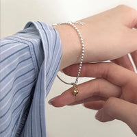 Pulseira Silver Duplo Amor Coração