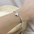 Pulseira Silver Duplo Amor Coração