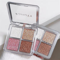 4 Cores Diamante Iluminador Paleta de Pó Glitter Contorno Facial Iluminar Maquiagem