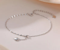 Pulseira Silver Duplo Amor Coração