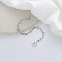 Pulseira Silver Duplo Amor Coração