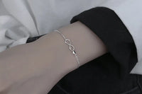 Pulseira Silver Duplo Amor Coração