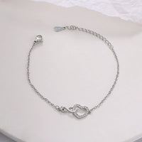 Pulseira Silver Duplo Amor Coração