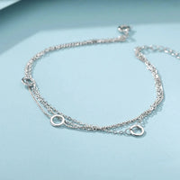 Pulseira Silver Duplo Amor Coração